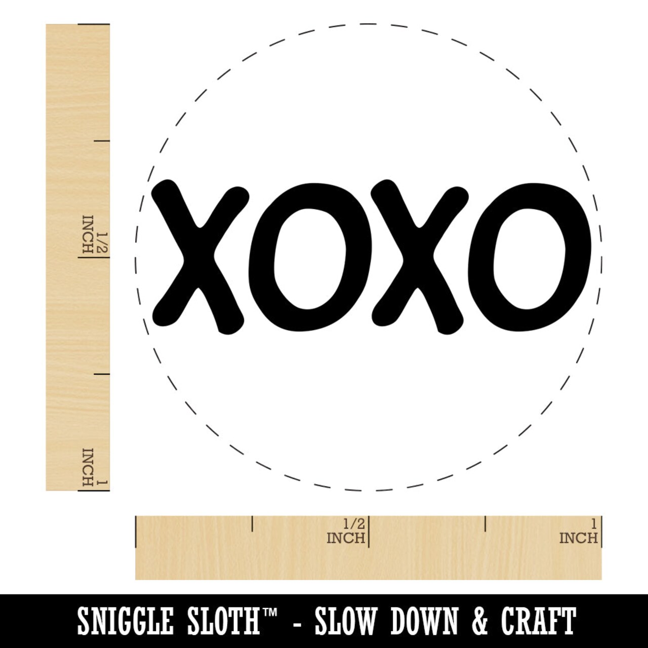XOXO Hugs Kisses Love Fun Text Rubber Stamp for Stamping Crafting Planners